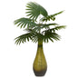 Planta de palma artificial 9 folhas 65 cm verde