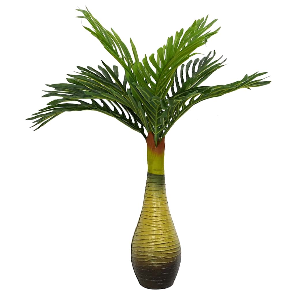 Artificial palm plant 9 leaves 65 cm green