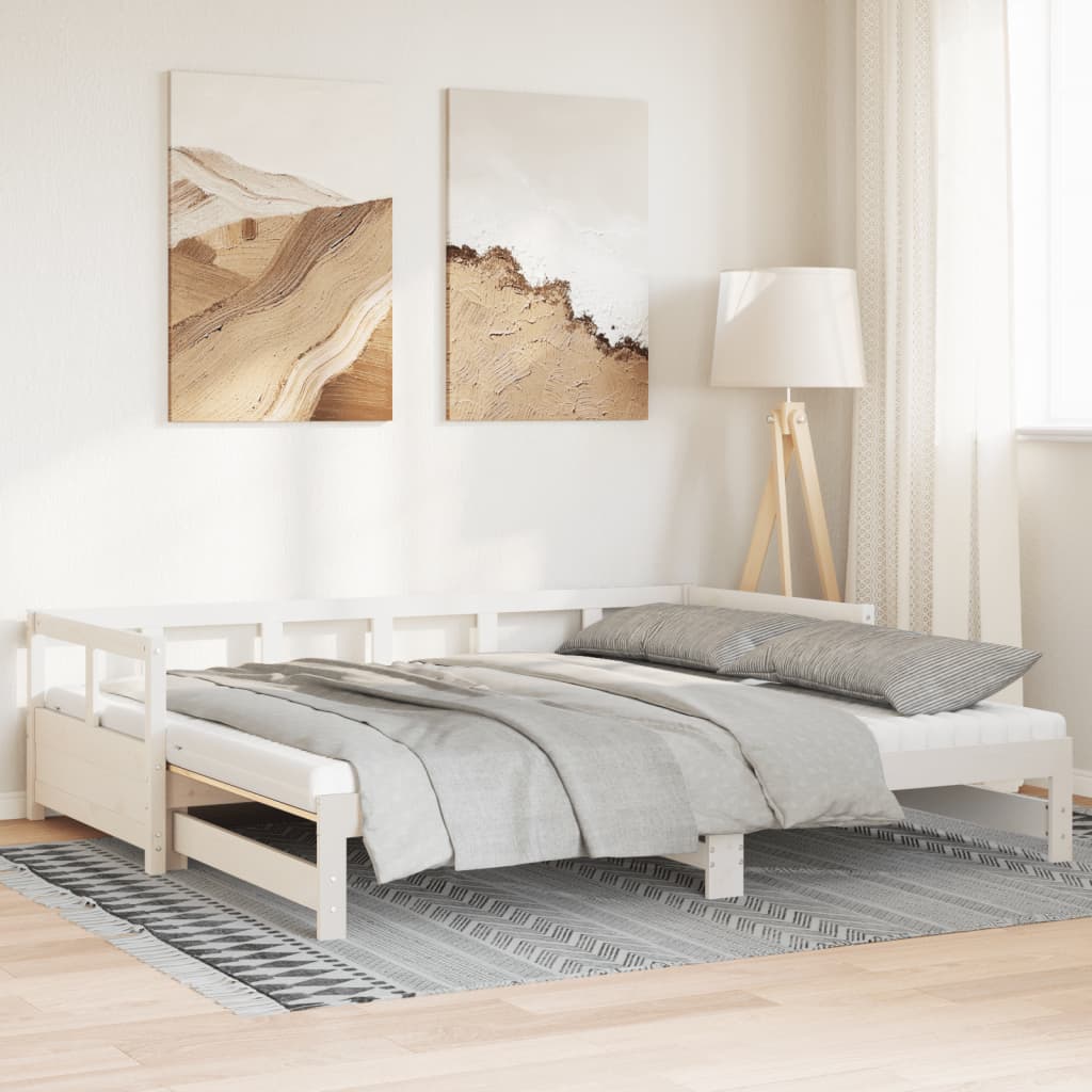 Daybed with trundle and yellow velvet mattress 100x200 cm