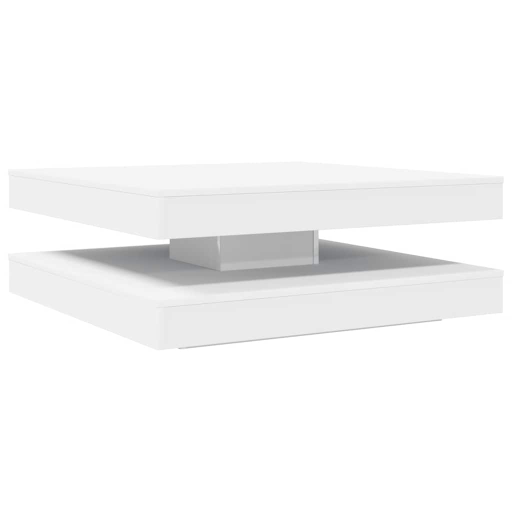 Mesa de centro giratoria 360 grados blanco 90x90x34,5 cm