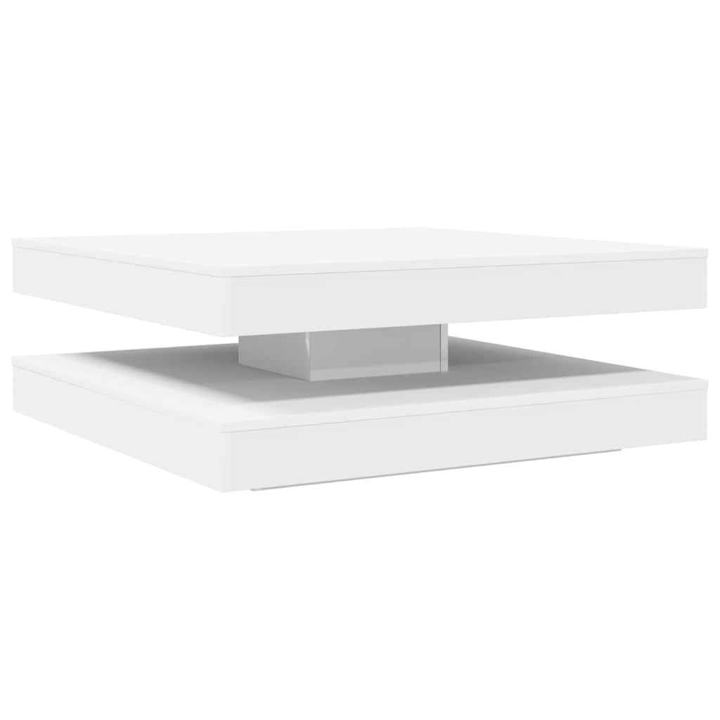 Mesa de centro giratoria 360 grados blanco 90x90x34,5 cm