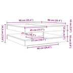 Mesa de centro giratoria 360 grados blanco 90x90x34,5 cm