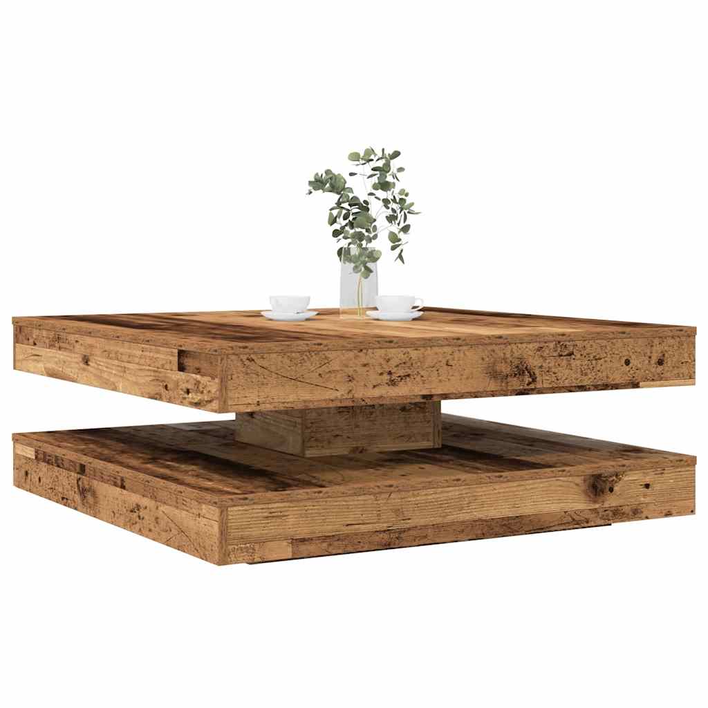 360-degree rotating coffee table white 90x90x34.5 cm