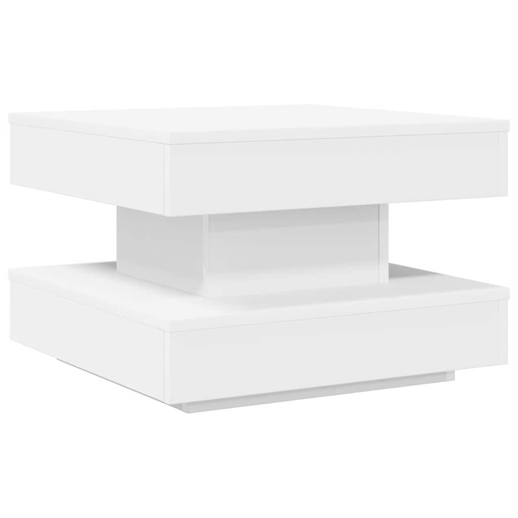 Mesa de centro giratoria 360 grados blanco 50x50x34,5 cm