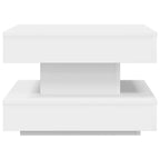 Mesa de centro giratoria 360 grados blanco 50x50x34,5 cm