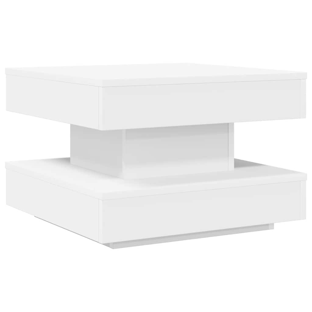 Mesa de centro giratoria 360 grados blanco 50x50x34,5 cm