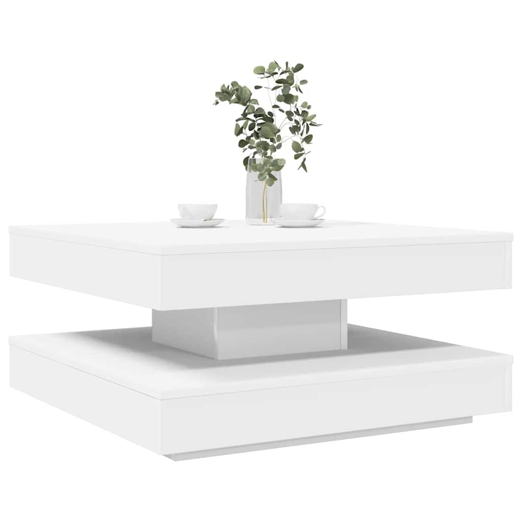360-degree rotating coffee table white 50x50x34.5 cm