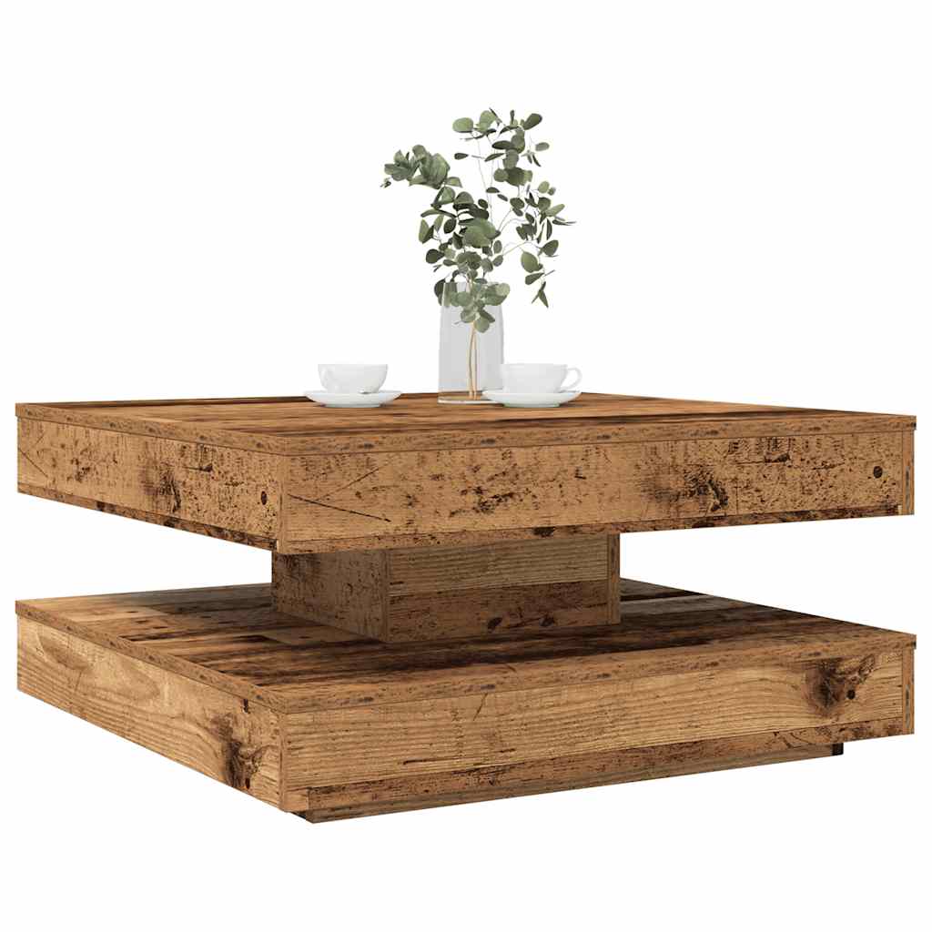360-degree rotating coffee table white 50x50x34.5 cm
