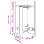 Mesa auxiliar con estante blanco 25,5x27x60 cm
