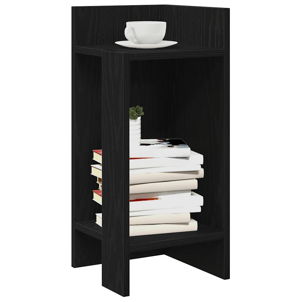 Mesas auxiliares 2 uds con estante ahumado roble 25,5x27x60 cm