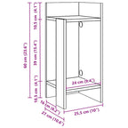 Mesas auxiliares 2 uds con estante ahumado roble 25,5x27x60 cm