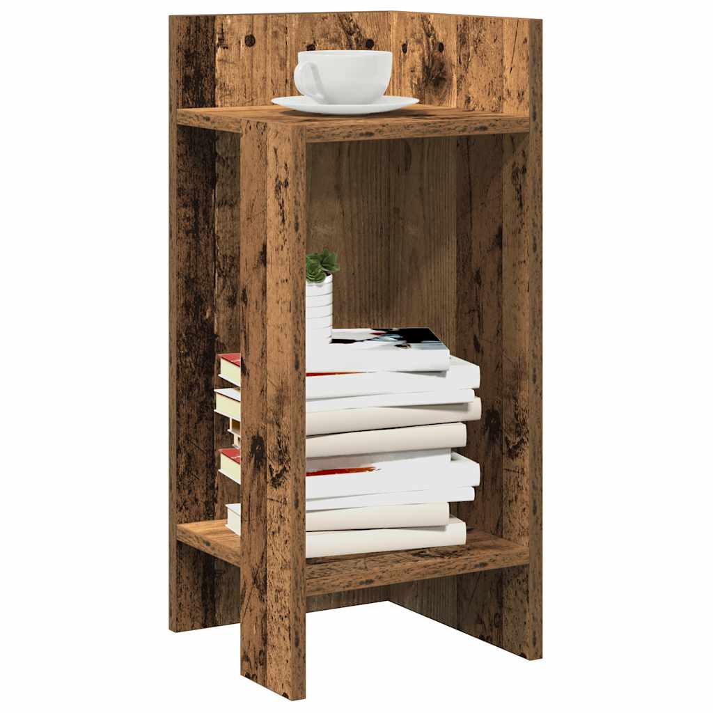 Mesa auxiliar con estante blanco 25,5x27x60 cm