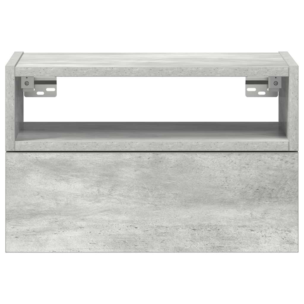 Mesitas de noche de pared 2 uds gris hormigón 45x26x28,5 cm