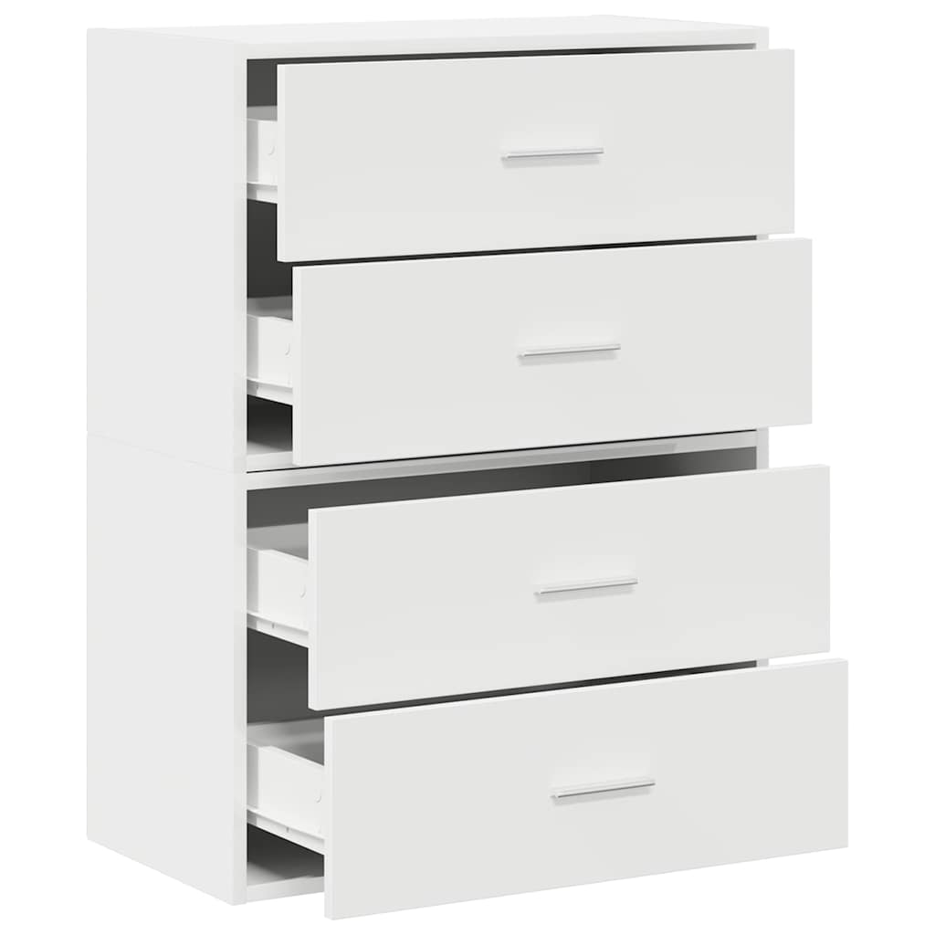 Armarios con 2 cajones 2 uds blanco 60x31x40 cm