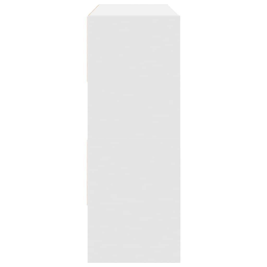 Zapateros 2 uds apilables blanco 89,5x30x40 cm