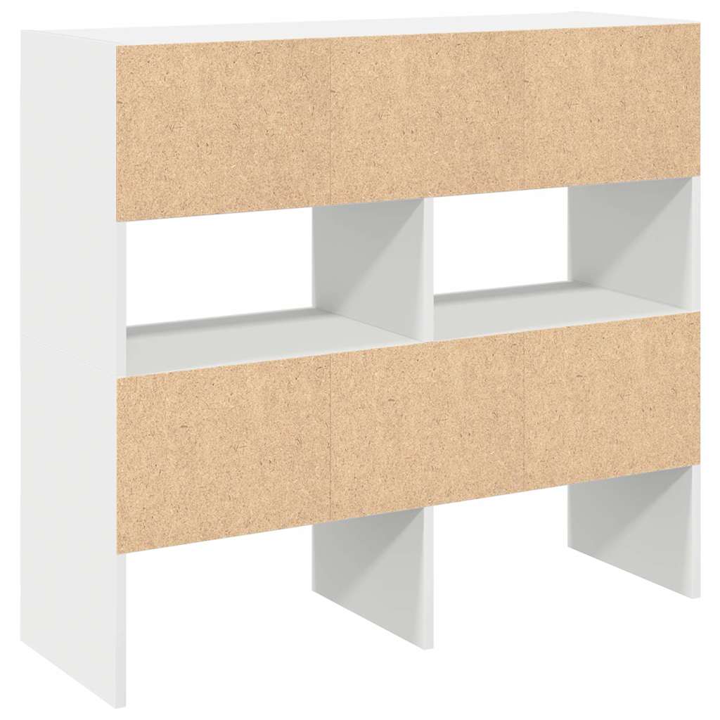 Zapateros 2 uds apilables blanco 89,5x30x40 cm