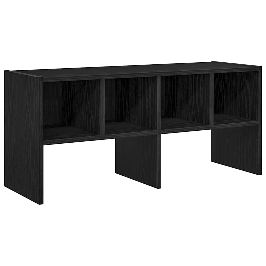 Zapatero apilable roble negro 89,5x30x40 cm