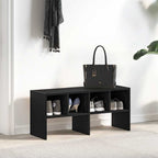 Zapatero apilable roble negro 89,5x30x40 cm