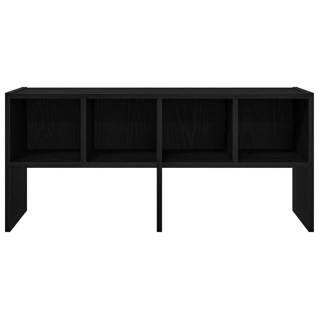Zapatero apilable roble negro 89,5x30x40 cm