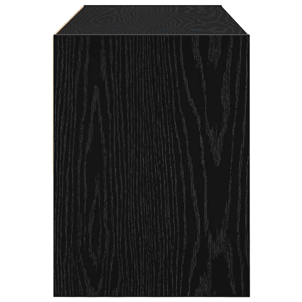 Zapatero apilable roble negro 89,5x30x40 cm