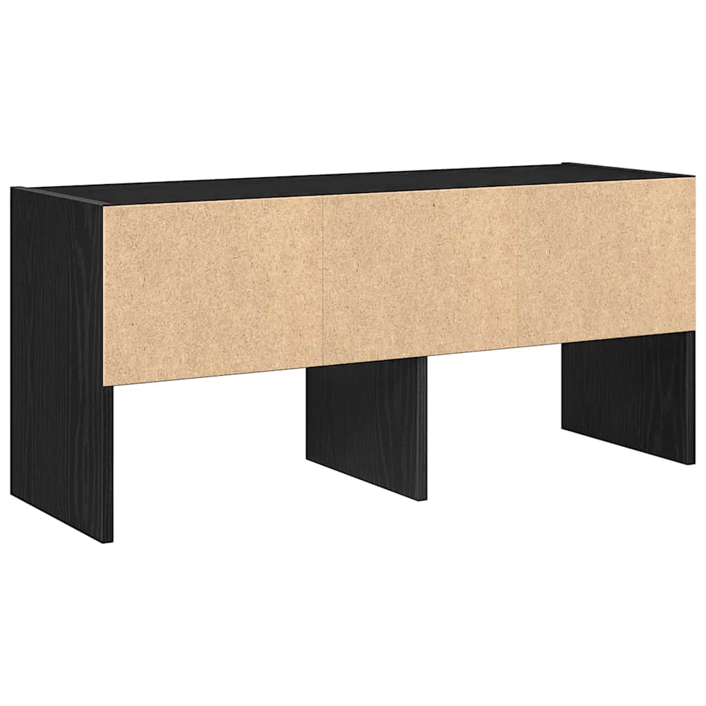 Zapatero apilable roble negro 89,5x30x40 cm