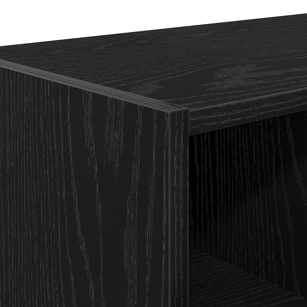 Zapatero apilable roble negro 89,5x30x40 cm
