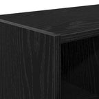 Zapatero apilable roble negro 89,5x30x40 cm