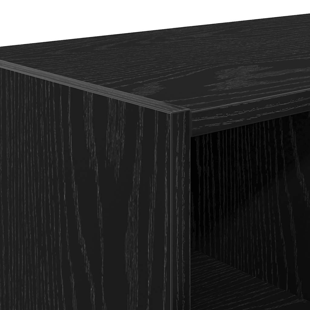 Zapateros 2 uds apilables roble negro 89,5x30x40 cm