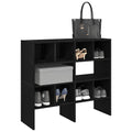 Zapateros 2 uds apilables roble negro 89,5x30x40 cm