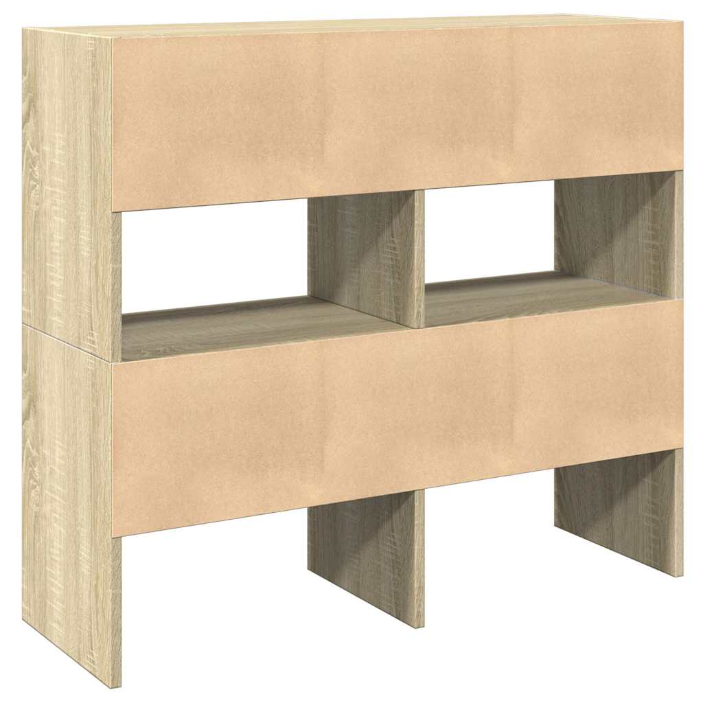 Zapateros 2 uds apilables roble sonoma 89,5x30x40 cm
