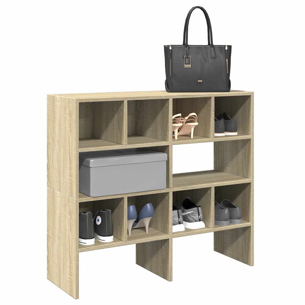 Zapateros 2 uds apilables roble sonoma 89,5x30x40 cm
