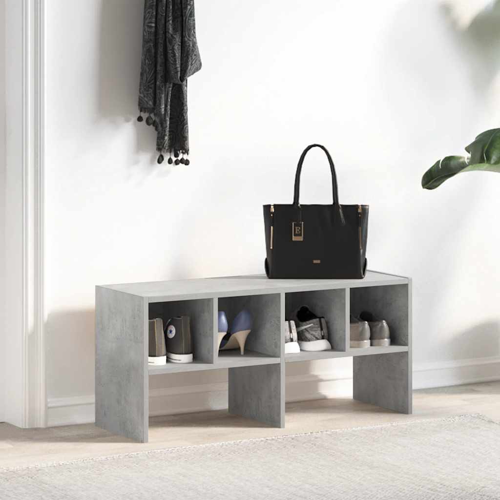 Zapatero apilable gris hormigón 89,5x30x40 cm