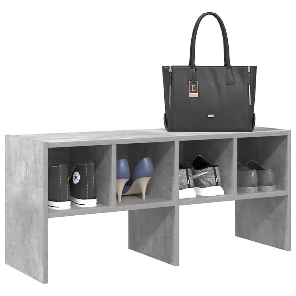 Zapatero apilable gris hormigón 89,5x30x40 cm