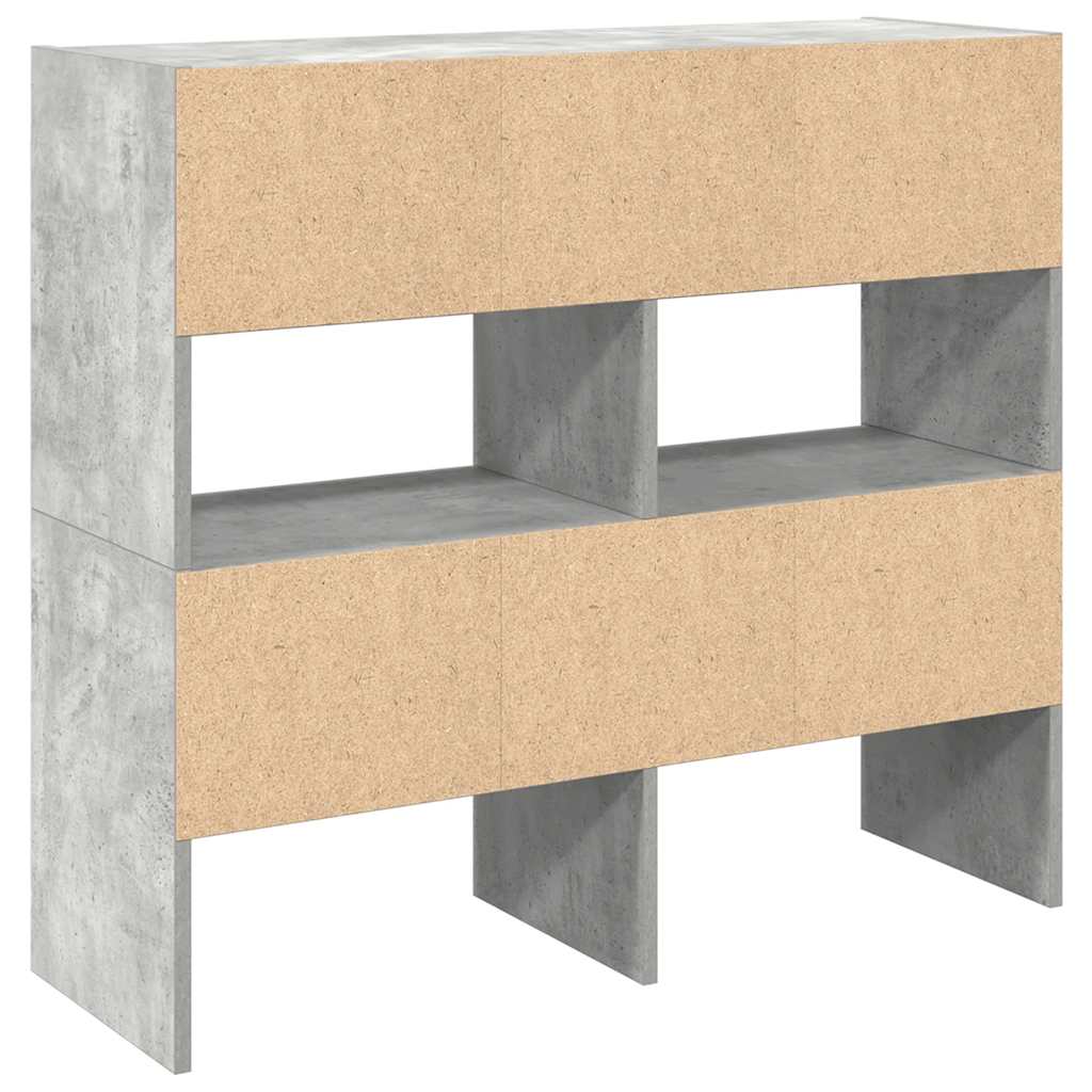 Zapateros 2 uds apilables gris hormigón 89,5x30x40 cm