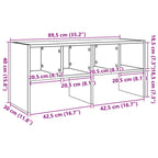 Zapatero apilable roble ahumado 89,5x30x40 cm