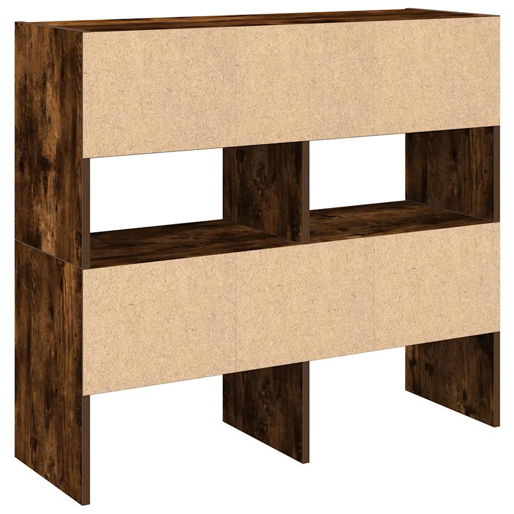 Zapateros 2 uds apilables roble ahumado 89,5x30x40 cm