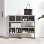 Zapateros 2 uds apilables gris sonoma 89,5x30x40 cm