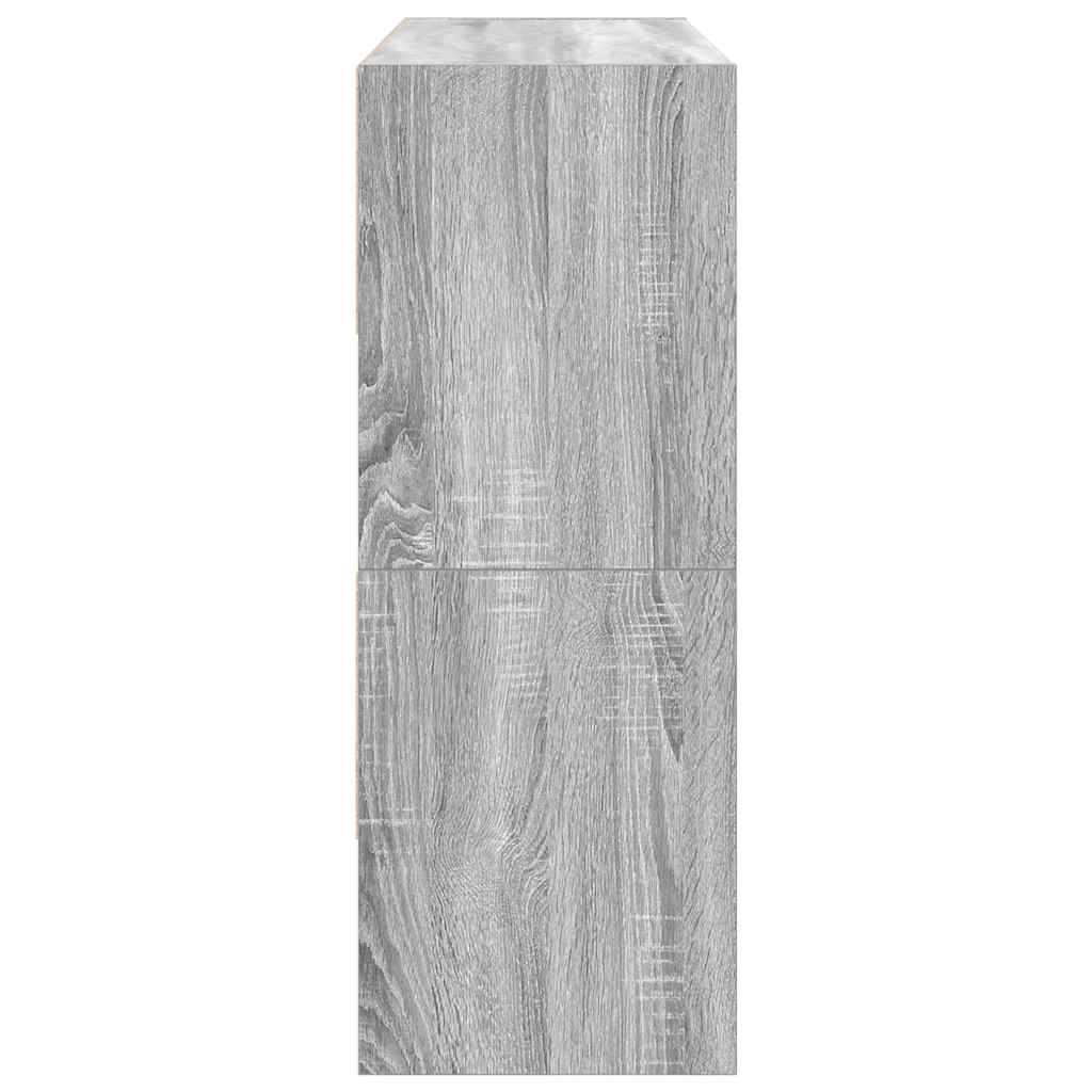Zapateros 2 uds apilables gris sonoma 89,5x30x40 cm