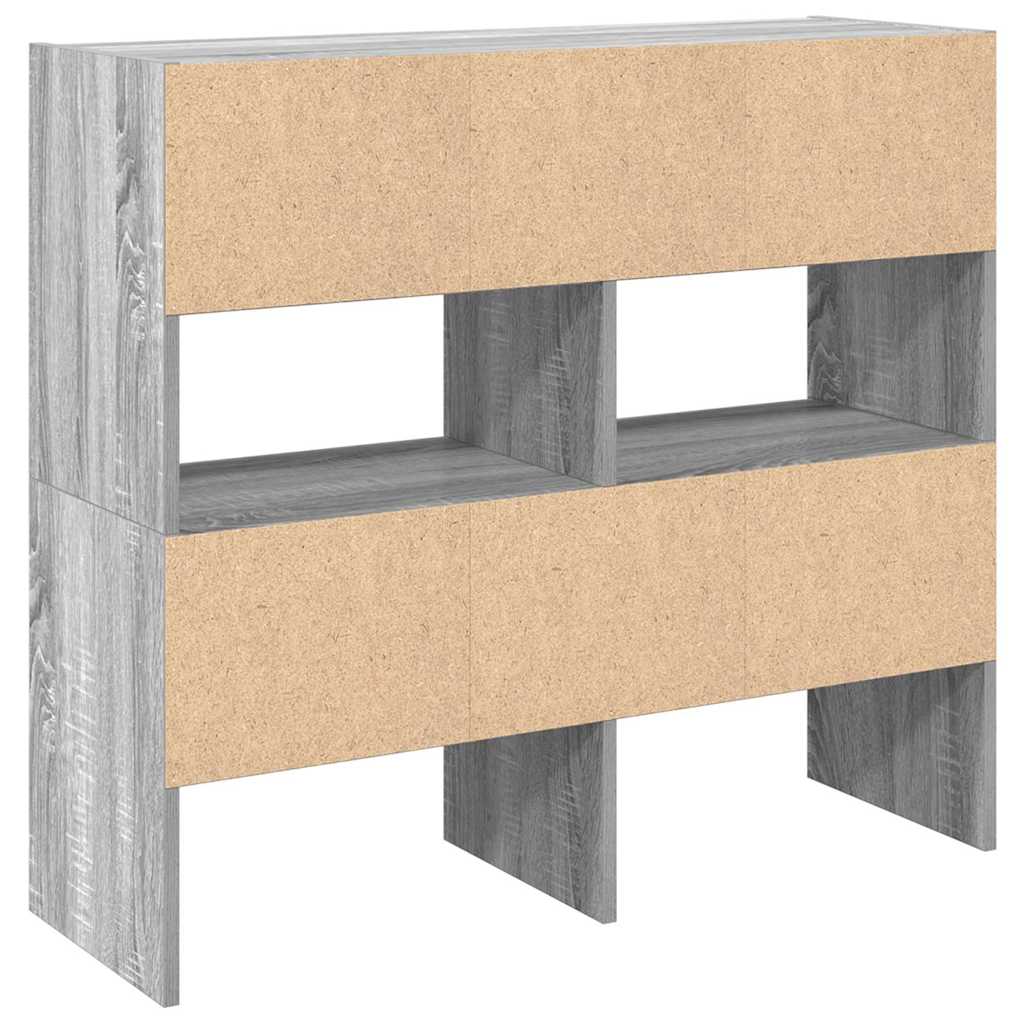 Zapateros 2 uds apilables gris sonoma 89,5x30x40 cm