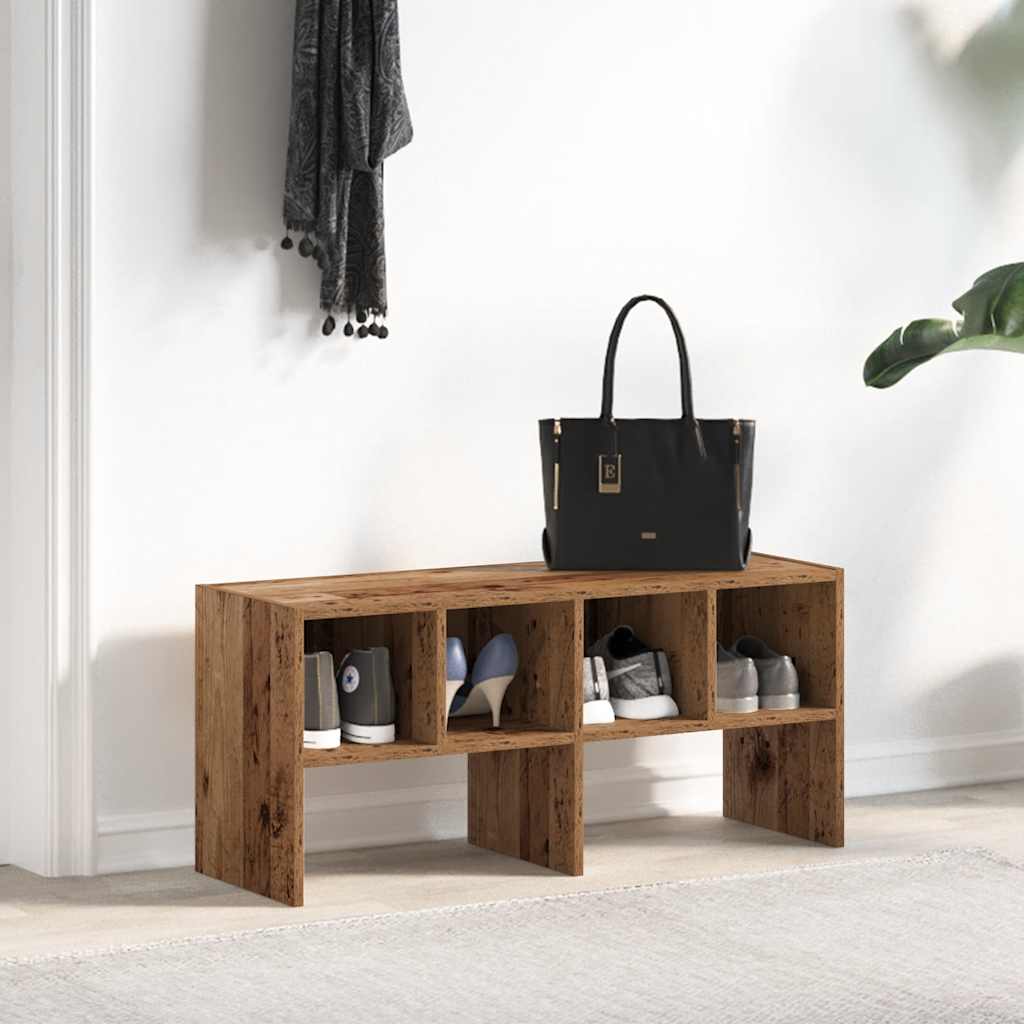 Zapatero apilable madera vieja 89,5x30x40 cm