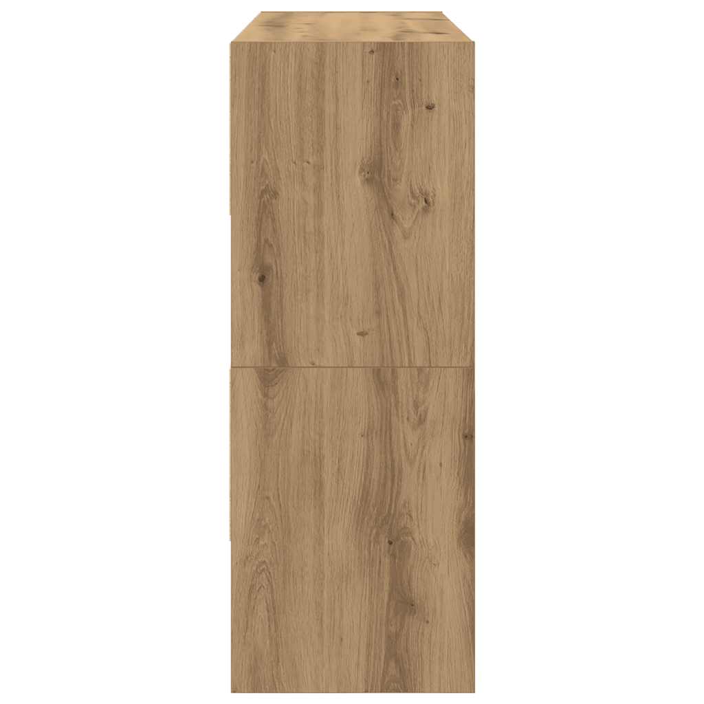 Zapateros 2 uds apilables roble artesanal 89,5x30x40 cm