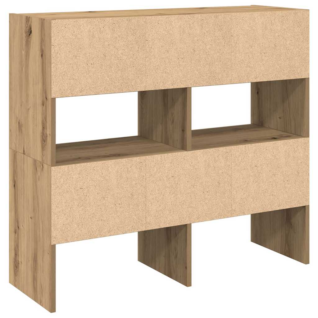 Zapateros 2 uds apilables roble artesanal 89,5x30x40 cm