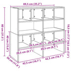 Zapateros 2 uds apilables roble artesanal 89,5x30x40 cm