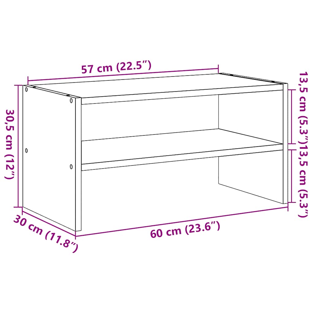 Zapatero apilable blanco 60x30x30,5 cm
