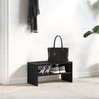 Zapatero apilable roble negro 60x30x30,5 cm