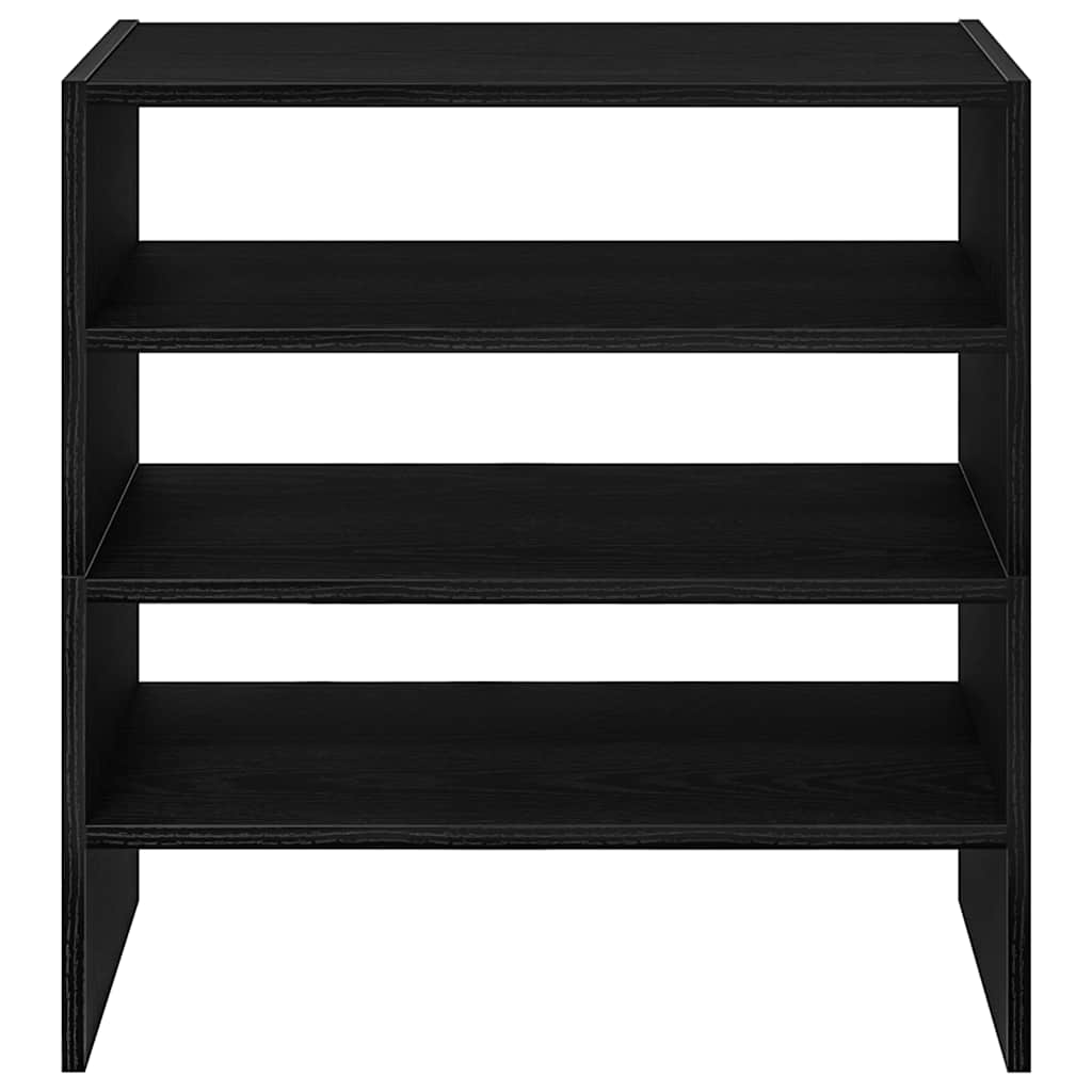 Zapateros 2 uds apilables roble negro 60x30x30,5 cm