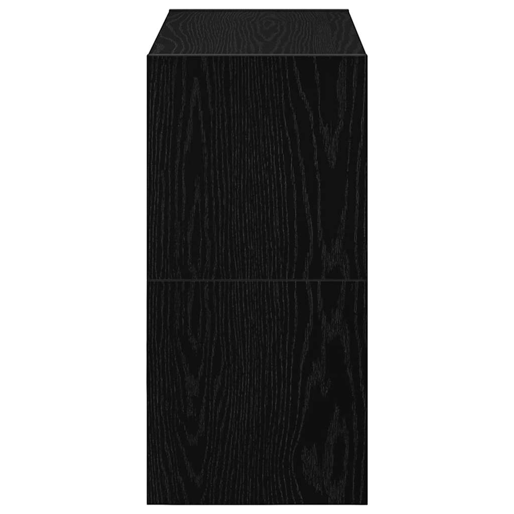 Zapateros 2 uds apilables roble negro 60x30x30,5 cm