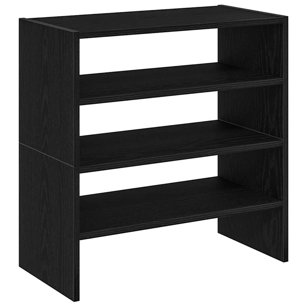Zapateros 2 uds apilables roble negro 60x30x30,5 cm
