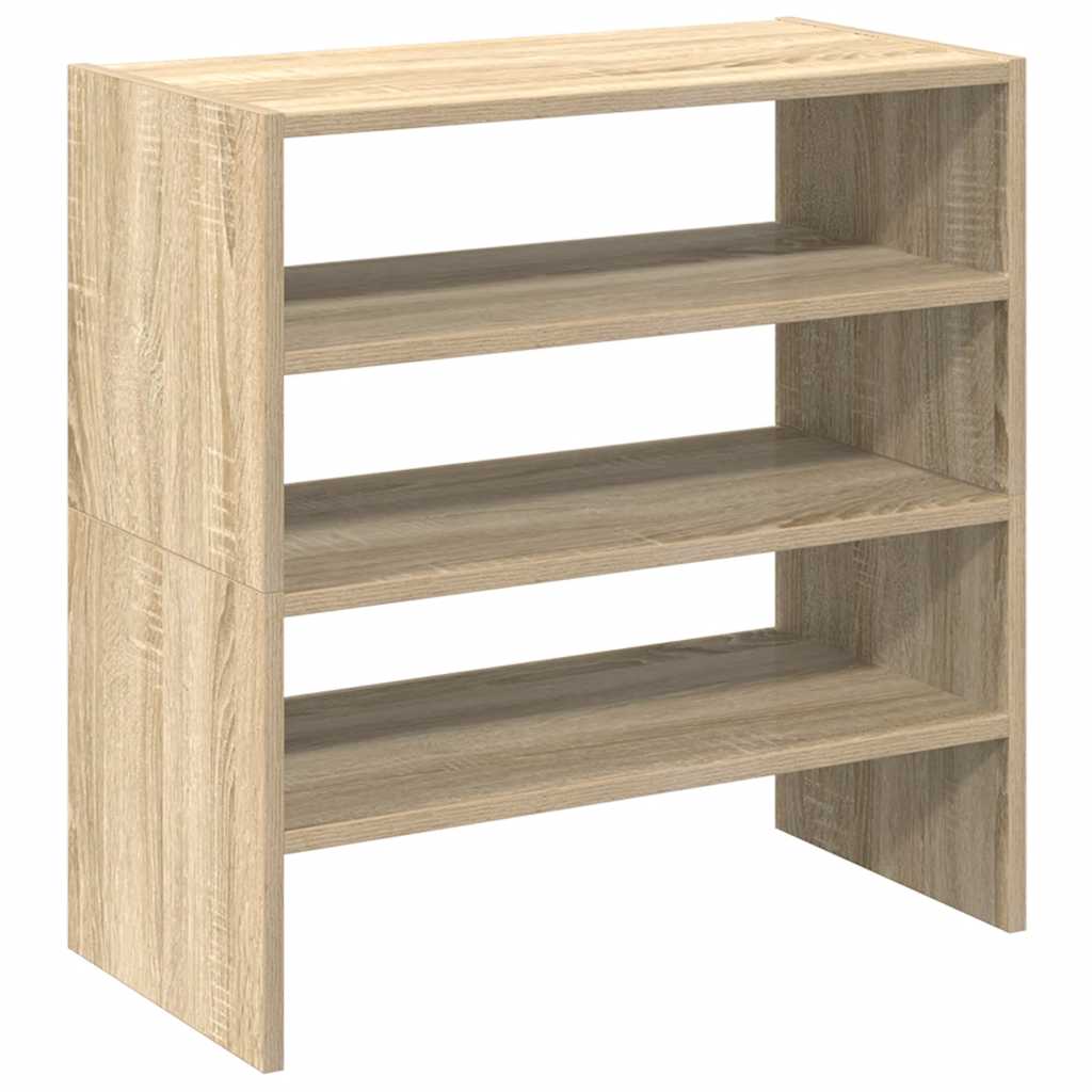 Zapateros 2 uds apilables roble sonoma 60x30x30,5 cm