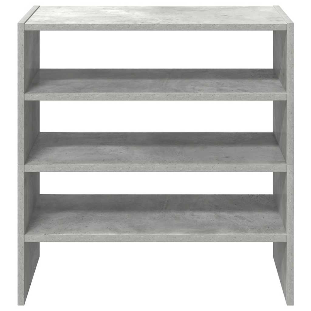 Zapateros 2 uds apilables gris hormigón 60x30x30,5 cm